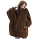 thumbnail image 5 of Sudadera con capucha de polar de doble cara, cómoda y holgada, para otoño e invierno, manta gruesa y portátil, ropa de hogar para parejas, 5 of 5