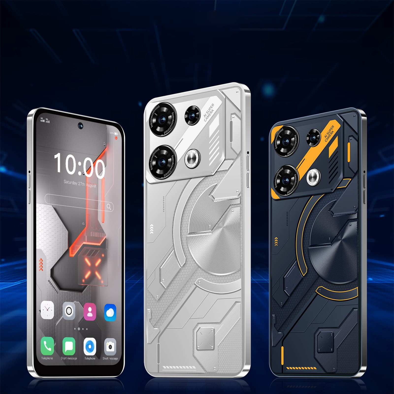 FYTPOV Android Phone, Smart Phone 4G 6.5 Inch Screen Mobile Phone Sim Facial Unlock Game Music Phone Android System Smartphones, Cell Phones Unlocked