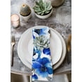 thumbnail image 2 of Blue Flowers Cloth Napkins Set of 8 Reusable Dinner Napkins, Spring Watercolor Leaves Floral Plants Cocktail Napkin Washable Table Napkins for Wedding/Holiday Party/Baby Shower 20"x20", 2 of 7