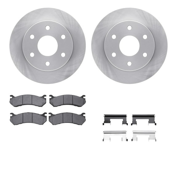 Dynamic Friction Company Front Brake Rotors with Heavy Duty Brake Pads includes Hardware 6212-48010