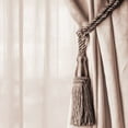 thumbnail image 4 of DECOPRO Elegant Lustrous Curtain Tassel Tieback, Tassel Length 8 1/2" (21.5cm), Spread 30" (76cm) # TBC085, Pewter Beige #PR04 (Dark Beige, White Ivory, Pure Black) Set of 2, 4 of 7