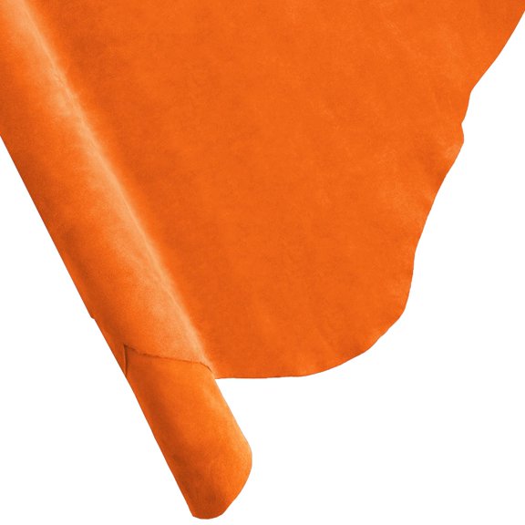 ELW Premium Suede Cowhide 2-4 oz 1-1.6mm - Soft Full Grain Pre-Cut Side Leather - 2-4 SQ FT,Orange - USA Made Silky Buffed Suede Fabric Leather for Car Upholstery, Crafts, Garments, Furniture