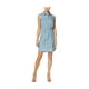 thumbnail image 1 of GH Bass & Co. Vestido camisero con lazo en la cintura para mujer, azul, pequeño, 1 of 1