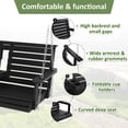 thumbnail image 4 of Poly Lumber 2-Seat Porch Swing, HIPS 4.5-Feet Bench Swing with Foldable Cup Holders,18/8 Stainless Steel Hardware, High Backrest and Deep Contoured Seat (Carbon Black, 4.5-feet), 4 of 6