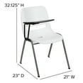thumbnail image 5 of Emma + Oliver White Ergonomic Shell Chair with Right Handed Flip-Up Tablet - Tablet Arm Desk, 5 of 13