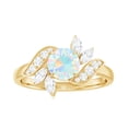thumbnail image 4 of Rosec Jewels 1.25 CT Ethiopian Opal Ring with Diamond for Women, Nature Inspired Ring, 18K Yellow Gold, US 3.00, 4 of 9