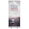 thumbnail image 2 of M&T Displays Super Eco Retractable Roll Up Banner Floor Standing 24x78.75 Inch Display Stand Silver Aluminum Profile with Carrying Bag for Convention, Conference, Trade Show, Office (2 pack), 2 of 6