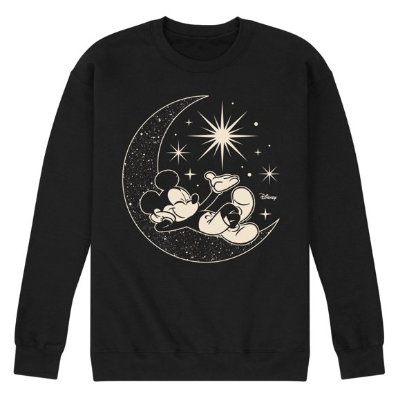 Disney - Mickey On Celestial Moon - Men's Crew Neck Fleece Pullover