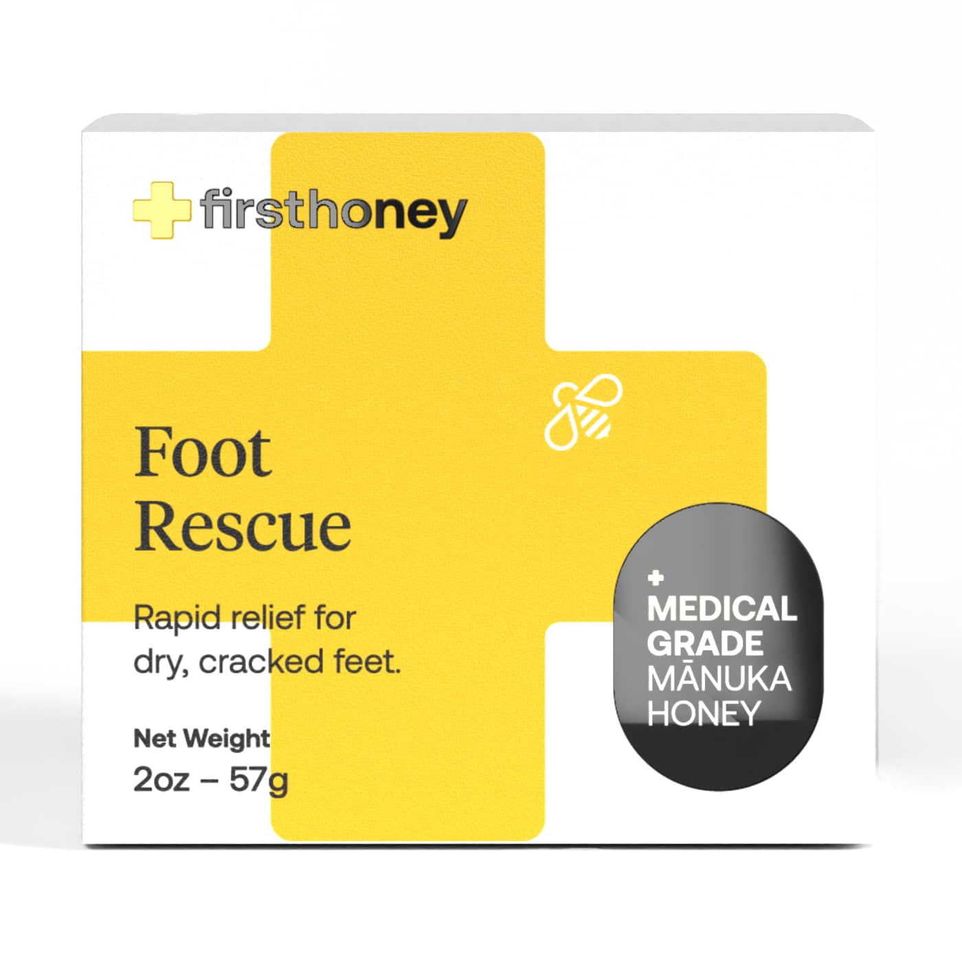 First Honey Manuka Foot Cream for Dry and Cracked Skin, Fast Relief for Feet, 2 oz