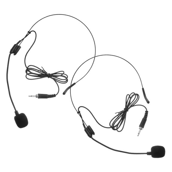 Raindrops 2pcs Head Microphone Lightweight Over Head 3.5mm Headset Microphone Portable Headset Mic