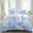 thumbnail image 2 of Blue Flowers Bedding 3 Piece Duvet Cover Set Twin Size, Watercolor Summer Botanical Floral Soft Microfiber Comforter Cover with Zipper Closure & Pillowcases, Wrinkle & FadeResistant Quilt Cover, 2 of 9