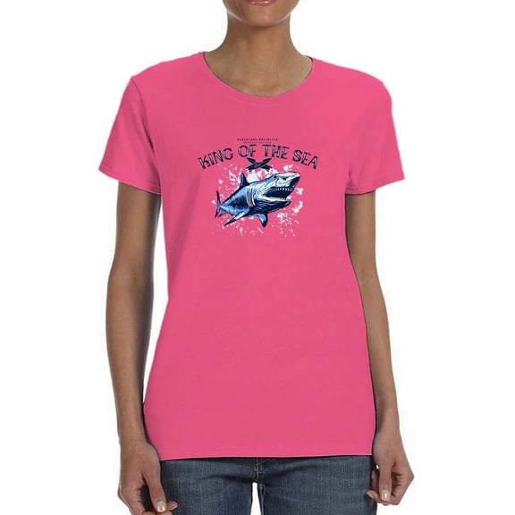 King Of The Sea Big Shark Shaped T-Shirt Women -Image by Shutterstock, Female Large