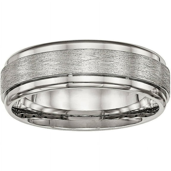 Stainless Steel Brushed and Polished Ridged Edge Ring