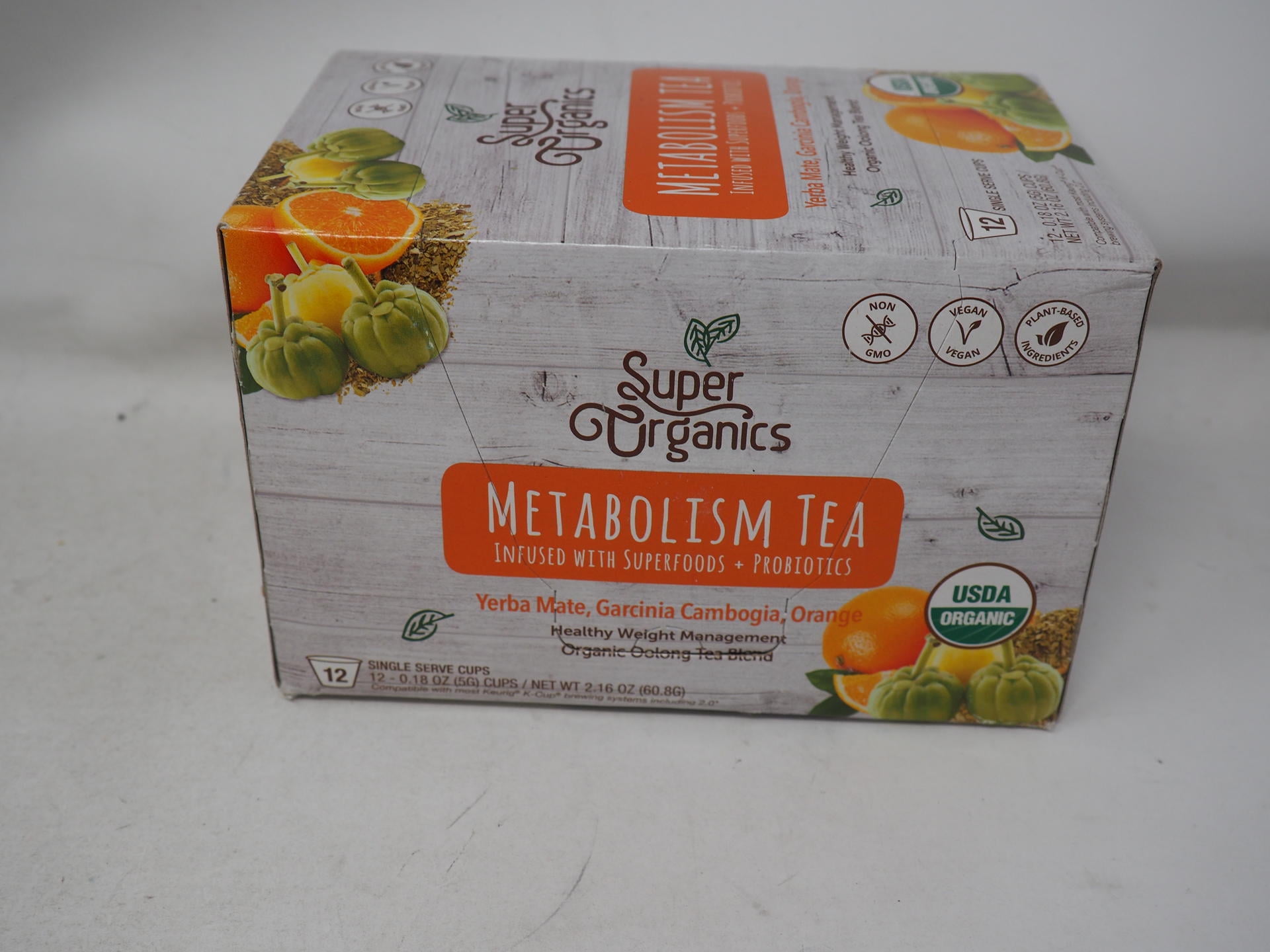 Super Organic Foods Non-GMO Metabolism Oolong Keurig Tea Pods, 12 Ct