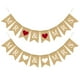thumbnail image 2 of Guirnalda de arpillera retro para fiesta de bodas, guirnalda de cola de golondrina, diseño de corazón rojo, banderines de lino con estampado de letras, accesorios decorativos, suministros para fiest, 2 of 4