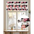 thumbnail image 7 of Pink Peony Valances for Windows Flowers Black And White Stripes Valance Rod Pocket Light Filtering Short Window Treatments Curtains for Kitchen Bathroom Living Room Bedroom, 1 Panel, 42 x 12 Inch, 7 of 7