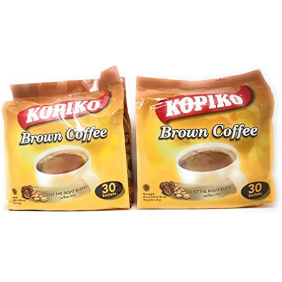 Kopiko Instant 3 In 1 Brown Coffee - 30 Packets/Bag (26.5 Oz Per Pack), Pack Of 2