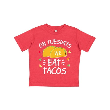 

Inktastic On Tuesdays We Eat Tacos with Tacos Illustration Gift Toddler Boy or Toddler Girl T-Shirt