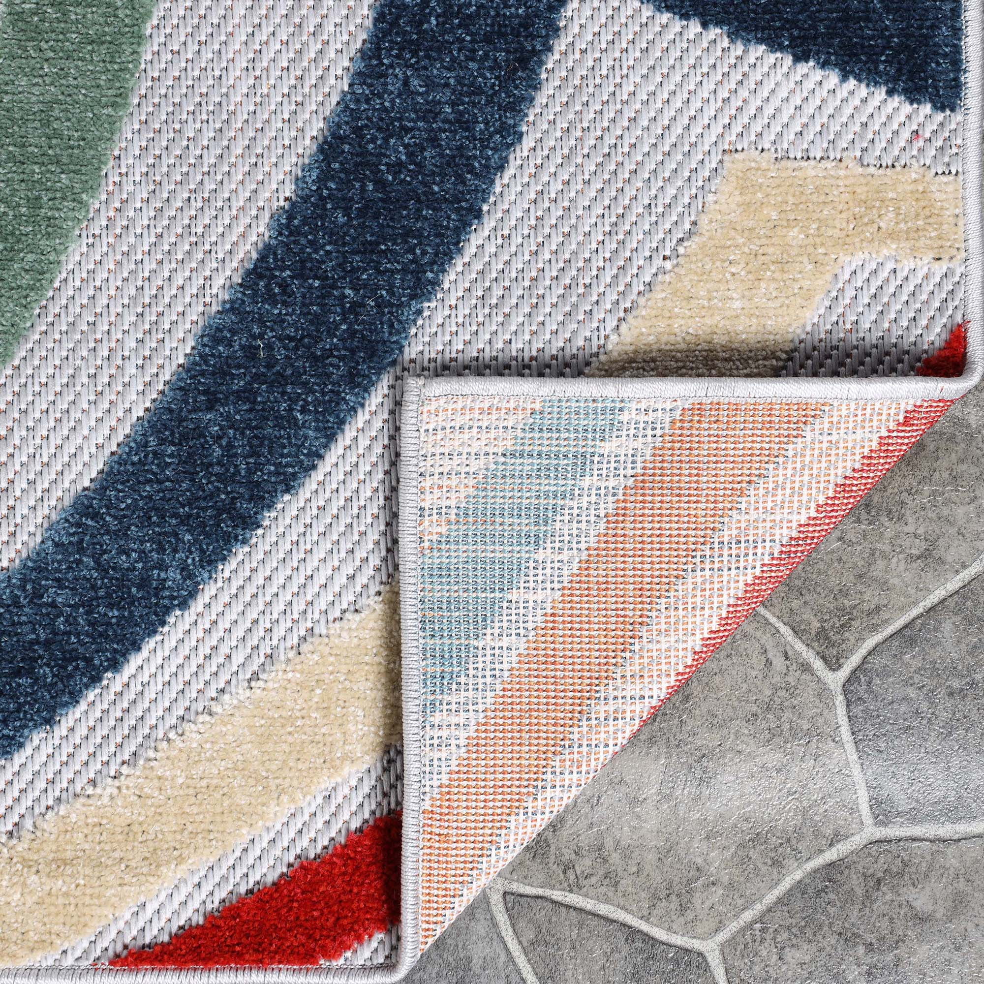 BNM Wave Coastal Striped Indoor Outdoor Area Rug, 4' x 6', Multicolor