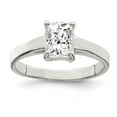 thumbnail image 1 of 925 Sterling Silver Solitaire Emerald Cubic Zirconia Ring, 1 of 2