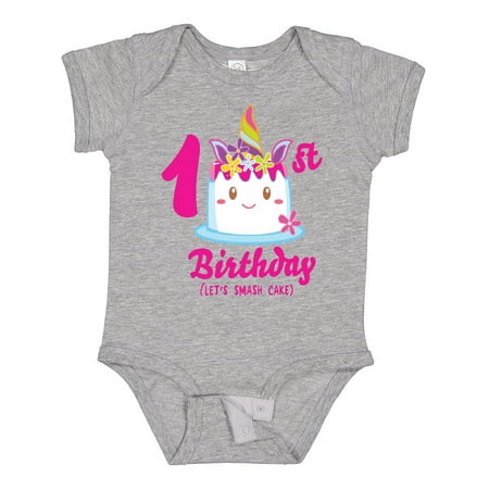 

Inktastic 1st Birthday Lets Smash Cake Gift Baby Girl Bodysuit