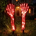 thumbnail image 2 of AuroraX Halloween Skeleton Hand Stake Skeleton Hand Solar Light LED Battery Operated Outdoor Waterproof Halloween Decorations for Yard Red, 2 of 6