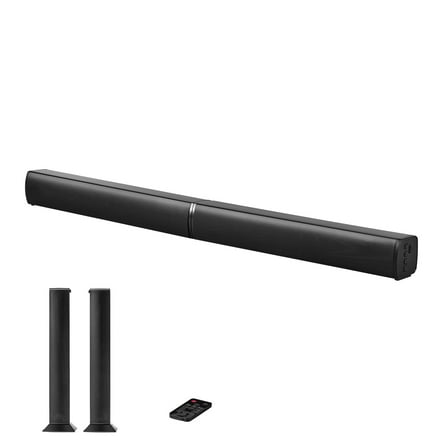 KFFKFF 32-Inch 2.0 Channel Sound Bar for Smart TV, 2-in-1 Detachable TV Speakers with Bluetooth, HDMI, AUX, USB Connectivity, Remote Control, 80W Surround Audio System for Home Entertainment