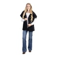 thumbnail image 6 of Time and Tru Womens Faux Shearling Vest, Black, 6 of 8