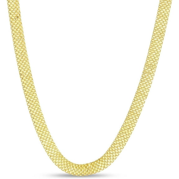 Floreo 14k Yellow Gold 7mm Bismark Chain Necklace
