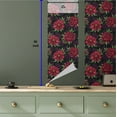 thumbnail image 5 of Ambesonne Peony Peel & Stick Wallpaper for Home, Night Time Flowers Vintage, 13"x36", Raspberry Fern Green, 5 of 5