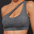 thumbnail image 3 of Bigersell Soft Bra Women's One-shoulder Sport Bra Fitness Yoga Quick-drying Shock-proof Vest Running Sport Bra Female Sports Bra for Women Big & Tall Nylon Lace Bra Style 1611, Gray M, 3 of 5