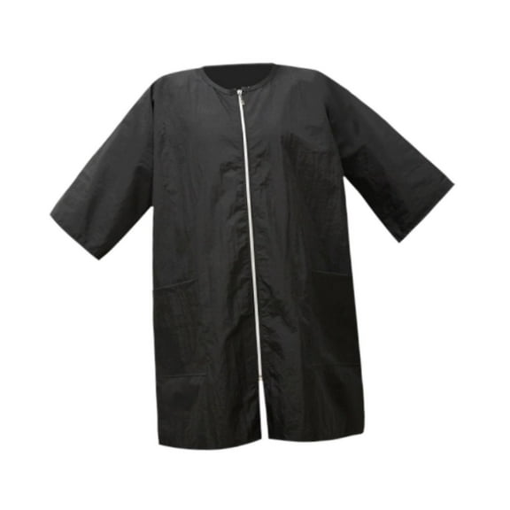 Serenable Barber Haircut Jacket Salon Hairstylist Smock with Zip Closure Lightweight Dog Pet Grooming Work Uniform for SPA Dog Groomers Black