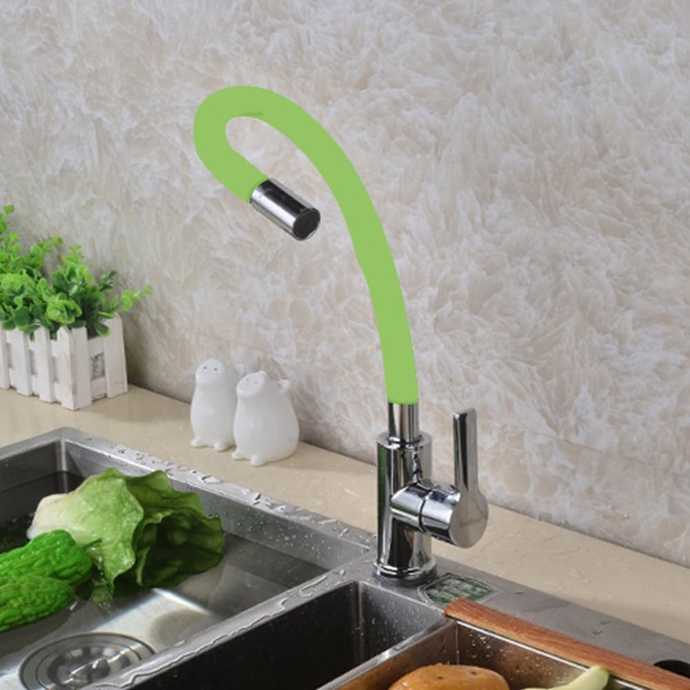 Single Handle Kitchen Lavatory Faucet 360 Degree Flexible Gooseneck Spout Spray Mixer Tap