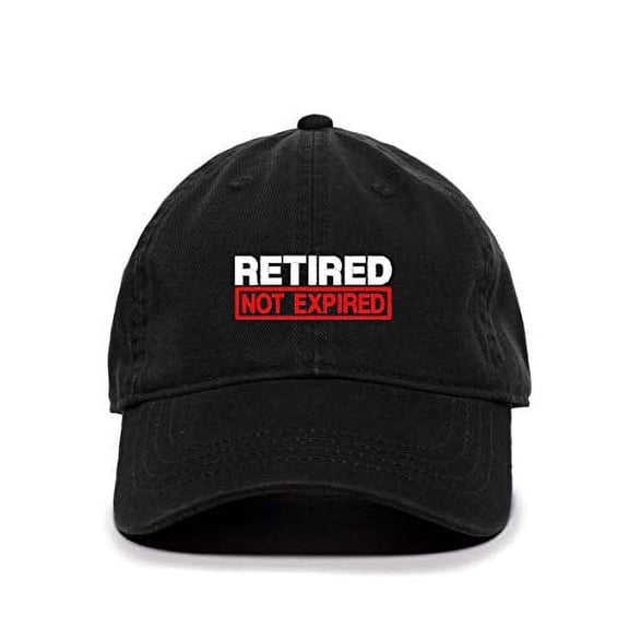 Retired Not Expired Baseball Cap Embroidered Cotton Adjustable Dad Hat Black