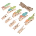 thumbnail image 3 of Shisuyan 10 Sets Wood Clothespins Small Craft Photo Wooden Clips with Hemp Ropes, 3 of 8