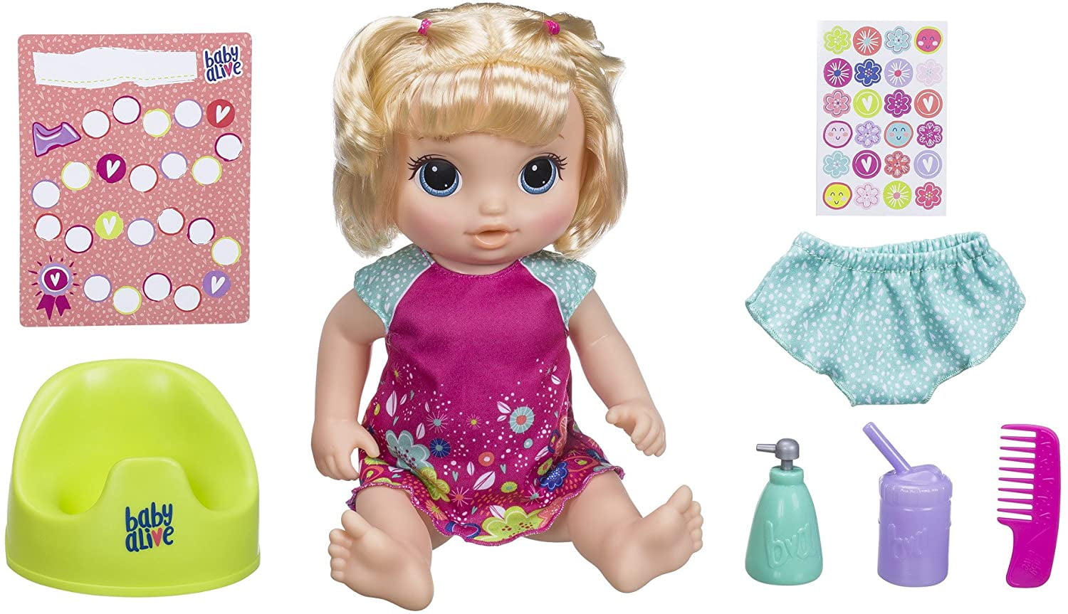 Muneca Bebe Potty Dance Baby Alive E0609 Cabello Rubio Habla con 5 Accesorios Baby Alive E0609 Bodega Aurrera en linea