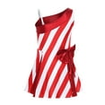 thumbnail image 4 of YiZYiF Girls Candy Cane Striped Christmas Party Dance Dress One Shoulder Sequin Elf Flared Dresses Red 12, 4 of 7