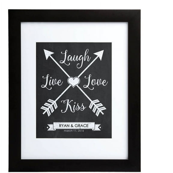 Personalized Live, Laugh, Love, Kiss Framed Print