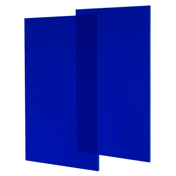 2 Pcs Transparent Acrylic Sheets 1/8" Thick Plastic Sheets 8x12 Inch, Dark Blue