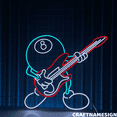 thumbnail image 3 of Craftnamesign 8 Ball Play Guitar Neon Sign, Electric Guitar Wall Art, 8 Ball Pool Decor, 3 of 5