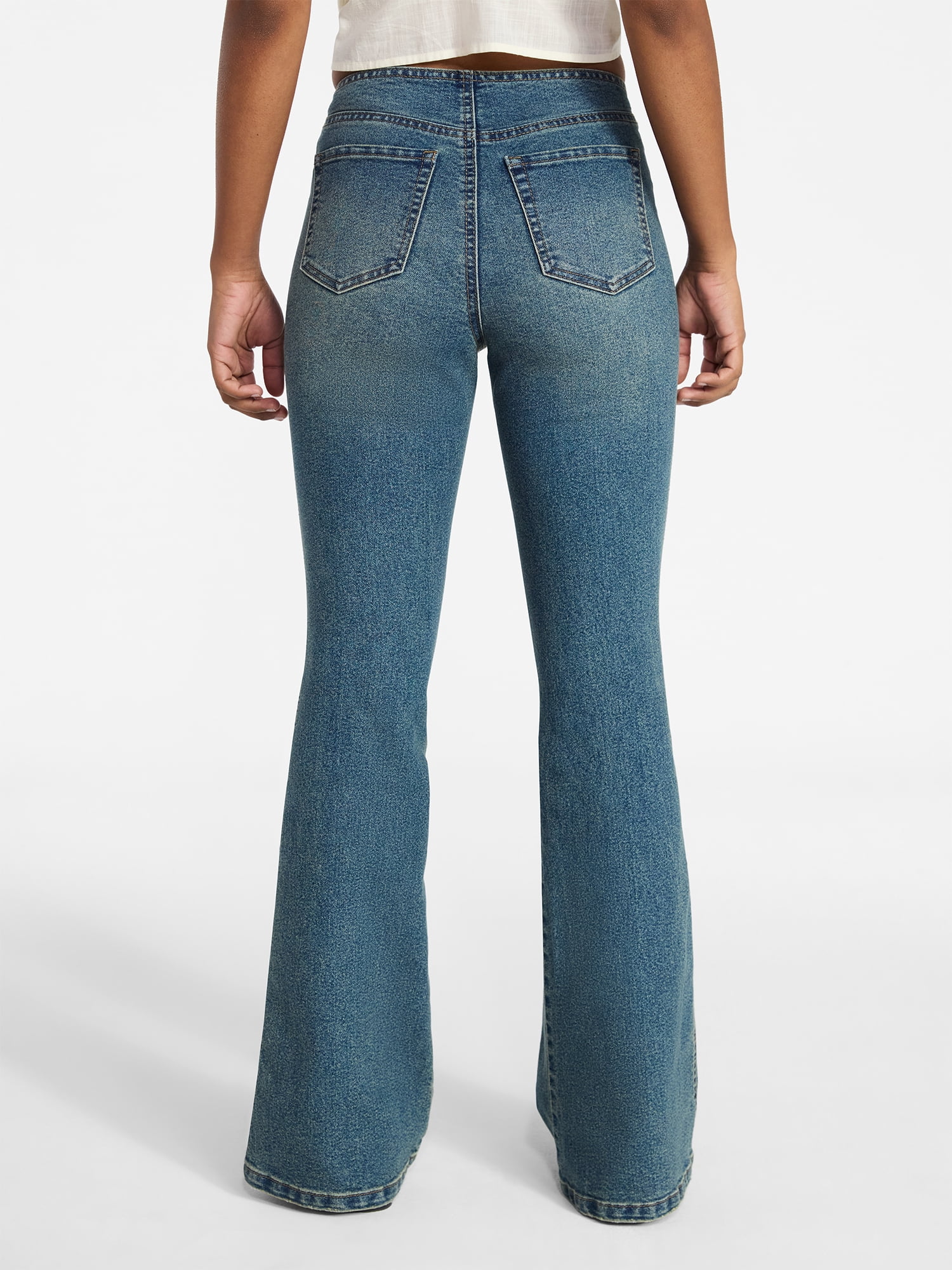No Boundaries Lace Up Waist Bootcut Jean, Women's