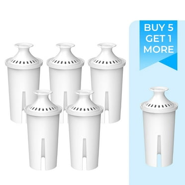 AQUA CREST Water Pitcher Filters Replacement for Brita®Water Filter, Pitchers and Dispensers, Classic OB03, Mavea® 107007, and More, NSF Certified , 1 Year Filter Supply (5 1 pack)