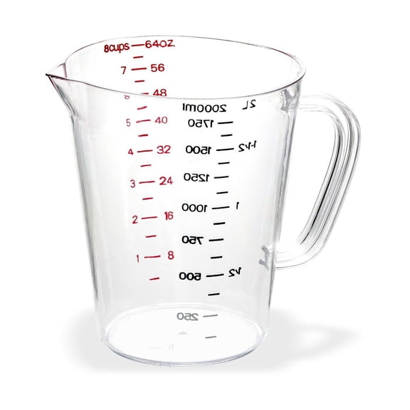 Carlisle 4314407 0.5-Gallon Commercial Measuring Cup - Clear