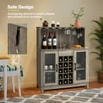 thumbnail image 6 of Costway 2-Door Buffet Bar Cabinet Kitchen Storage Sideboard Wine Rack Glass Holder Grey, 6 of 10