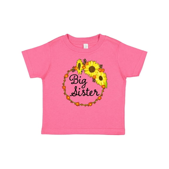 Inktastic Big Sister Sunflower Wreath Boys or Girls Baby T-Shirt