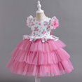 thumbnail image 5 of GaThRRgYP Toddler Kids Baby Girls Princess Casual Dress Party Dresses,Children Level Netting Princess Dress Lace Sleeveless Girl Bowknot Gown Dress Pink 1-9 Years, 5 of 6