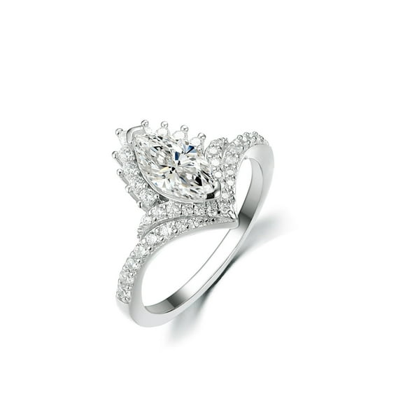 Sparkling Marquise Cut Moissanite Ring for Women 1 Carat S925 Sterling Silver Lab Created Diamond Ring Anniversary Promise Fashion Luxury Suitable for Daily Wear Wedding Birthday Engagement