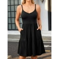 thumbnail image 6 of Asoul Women Built-in Bra Summer Dresses 2025 Casual Sundress Adjustable Strap Tiered Cami Dress with Pockets, 6 of 7