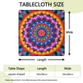 thumbnail image 2 of Colorful Tie Dye Peacock Mandala Pattern Square Fitted Tablecloth with Elastic Edge,Square Table Cover,Washable Elastic Table Cover for Home Kitchen Party Decor 34"x34", 2 of 6