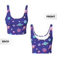thumbnail image 5 of Haiem Space Pattern Womens Sports Bra - U Neck Padded Low Impact Yoga Bra Workout Crop Top Gym Moisture-Wicking Workout Vest -, 5 of 9